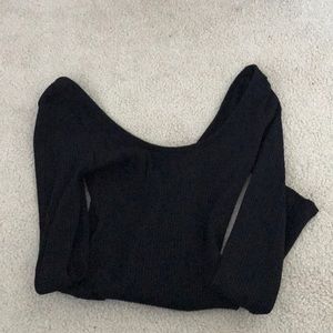 BLACK RIBBED BODYSUIT